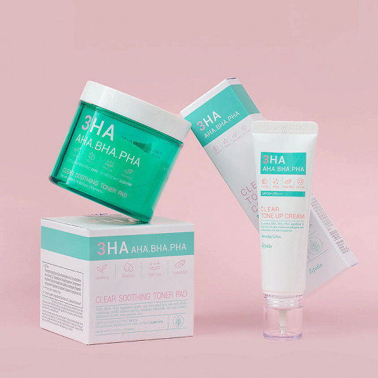 Крем для лица c AHA, BHA и PHA-кислотами выравнивающий тон кожи «ЗНА Clear Tone Up Cream» SPF 50+