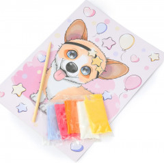 Аппликация из песка «Корги» - Фото 1