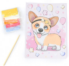 Аппликация из песка «Корги» - Фото 2