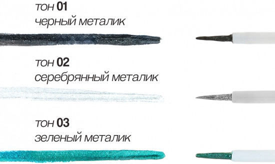 Подводка для глаз, оттенок 01 Черный металлик