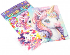 Аппликация из помпонов «Единорог» - Фото 1