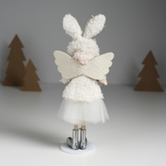 Кукла интерьерная текстильная «Ангелочек в шапке с ушками зайчика» - Фото 3