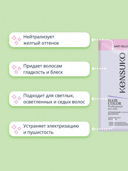 Бальзам для волос оттеночный против желтизны, оттенок Розовый
