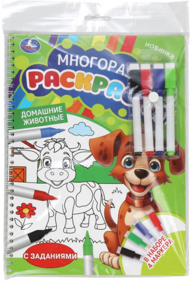 Раскраска многоразовая с заданиями