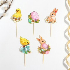 Набор топперов для кулича «Счастья в доме» - Фото 2