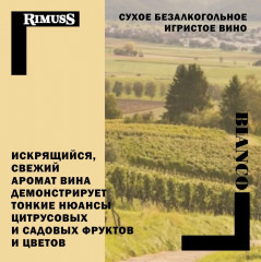 Шампанское безалкогольное белое сухое «Bianco» - Фото 2
