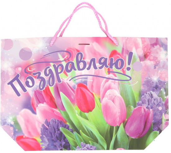 Пакет-сумка подарочный «Цветы»