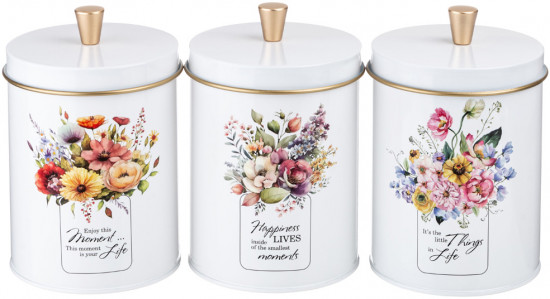 Хлебница с набором банок для сыпучих продуктов «Floral mood»