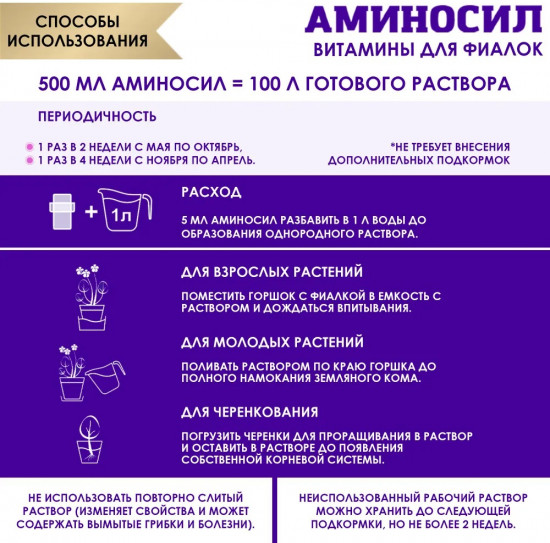 Удобрение «Витамины для фиалок»