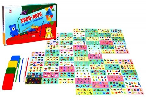 Игра настольная «Хлоп-лото № 3 по цвету с трубочкой»