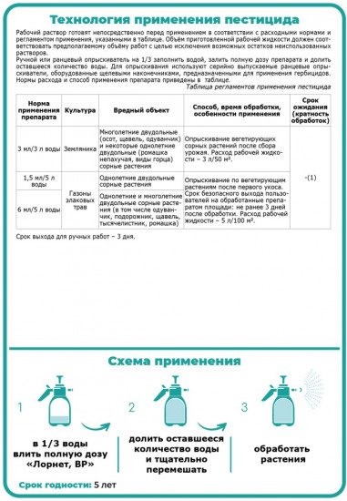 Средство от сорняков «Лорнет ВР»