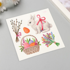 Переводные тату «Кролик и пасхальная корзинка» - Фото 1