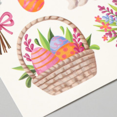 Переводные тату «Кролик и пасхальная корзинка» - Фото 2