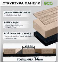 Набор акустических реечных панелей для стен - Фото 6