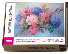 Картина по номерам «Гортензии с розами» - Фото 1