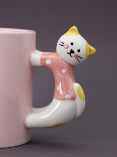 Кружка керамическая «Cat on the handle»