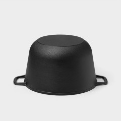 Кастрюля чугунная с крышкой-сковородой - Фото 3