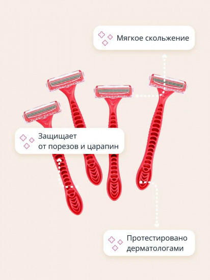 Набор станков для бритья одноразовых с 3 лезвиями