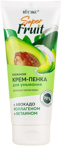 Крем-пенка для умывания с авокадо, коллагеном и бетаином