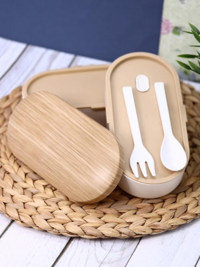 Ланчбокс с ложкой и вилкой «Wood»