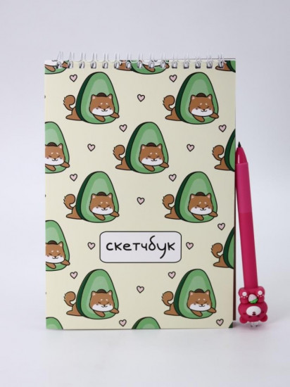 Скетчбук «Many shiba inu avocado»