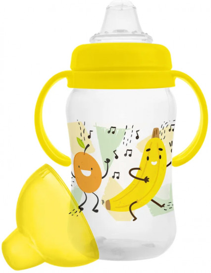 Бутылочка-поильник с силиконовым носиком и ручками «Banan and orange»