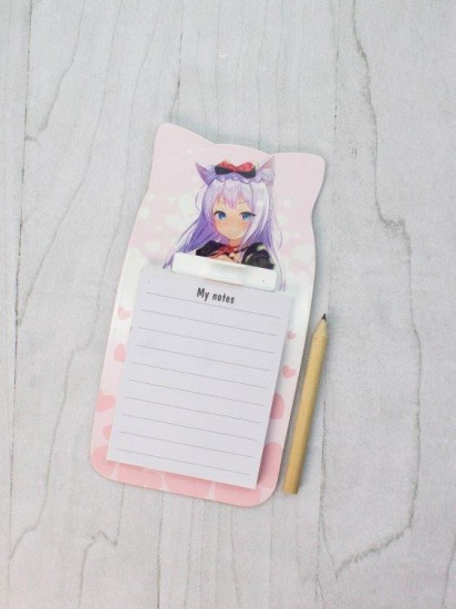 Блок для записей с карандашом магнитный «Anime girl»