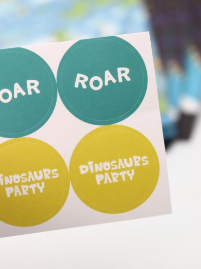 Набор подарочных пакетов с наклейками «Dinosaur party»