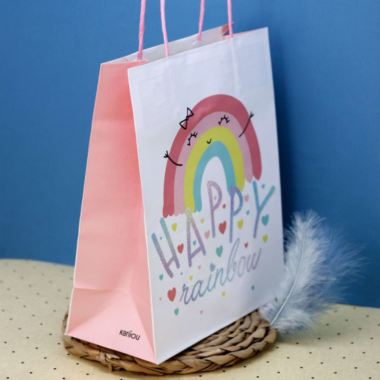 Пакет подарочный (S) «Rainbow happy»