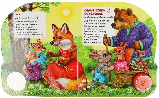 Книга музыкальная «Сидит белка на тележке»