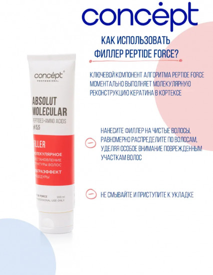 Филлер для волос молекулярный Absolut Molecular Filler «Молекулярное восстановление структуры волос»