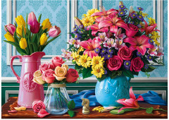 Пазл «Яркие букеты» - Фото 1