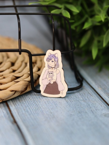 Значок «Cute cat Girl»