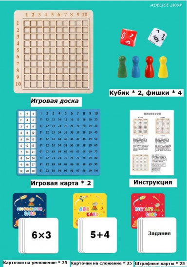 Игра настольная развивающая «Математика»