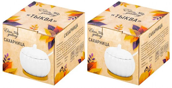 Набор сахарниц  с ложками и подставками «Тыква»