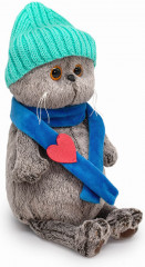 Игрушка мягкая «Басик в шапке и шарфе с сердечком» - Фото 1