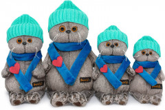 Игрушка мягкая «Басик в шапке и шарфе с сердечком» - Фото 3