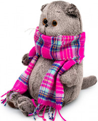 Игрушка мягкая «Басик в ярко-розовом шарфе» - Фото 1