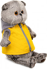 Игрушка мягкая «Басик в жёлтой жилетке с серым капюшоном» - Фото 1