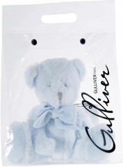 Мягкая игрушка «Мишка голубой сидячий с бантом» - Фото 2