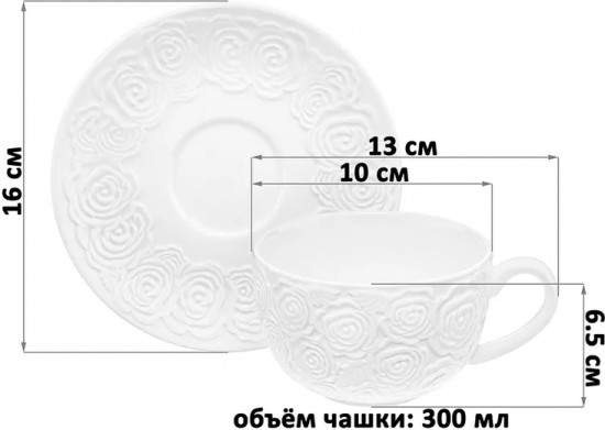 Набор чайных пар «Розы»