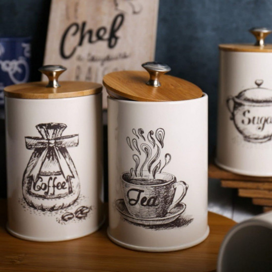 Набор банок для сыпучих продуктов «Tea, Coffee, Sugar»