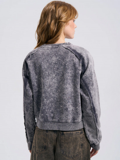 Свитшот женский утепленный с вареным эффектом и наружными швами