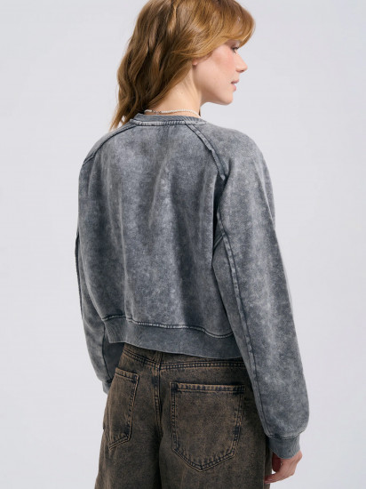 Свитшот женский утепленный с вареным эффектом и наружными швами