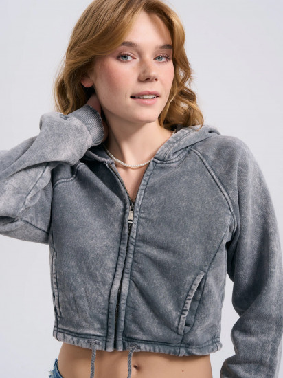 Толстовка женская утепленная с вареным эффектом