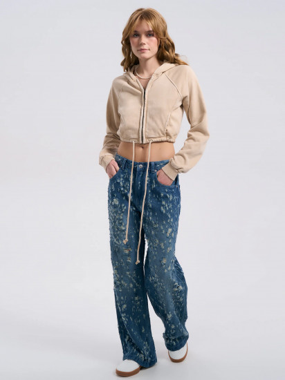 Толстовка женская утепленная с вареным эффектом