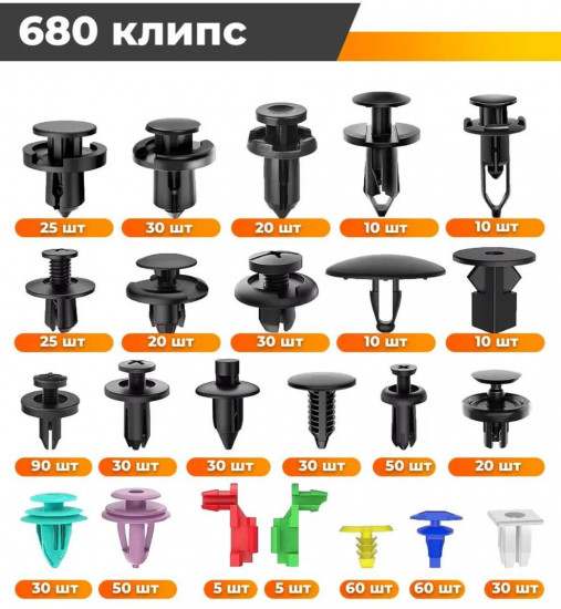 Набор клипс автомобильных