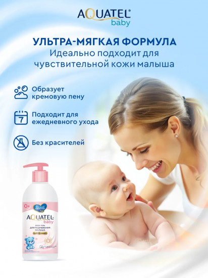 Крем-гель для подмывания малыша «Хлопковое молочко и Д-пантенол»