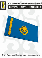 Силиконовый шеврон на липучке «Флаг Казахстана» - Фото 1