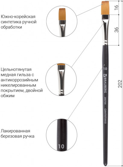 Кисть художественная №10